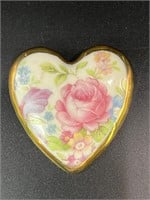 Heart shaped rose brooch
