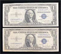 1935 H & 1935 D $1 Silver Certificates