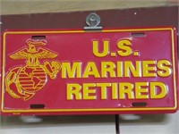 Retired Marine Corp License Plate