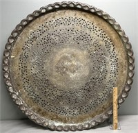 Large Eastern Metal Reticulated Tray Charger