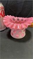 Pink Ruffled bowl/chip on top