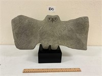 Stone Owl Sculpture 11" H x 17" L x5" W Base