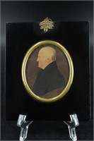 Hand Painted Miniature Portrait of a Gentleman