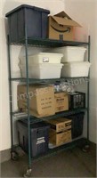 Rolling Shelving Unit & Contents OFFSITE