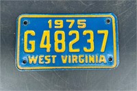 1975 WEST VIRGINIA MOTORCYCLE LICENSE PLATE