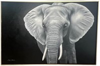 Framed Oil Elephant 40x60
