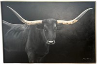 Framed Oil Bull 40x60