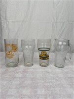 Lot of 4 Vtg Coca-Cola Advertising Glasses