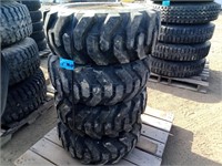 (4) 10x16.5 Skid Steer Tires & Rims