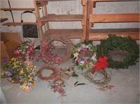 group of 10 deco flora items includes 3 wreaths