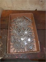Tray of silvertone & rhinestone type snowflake