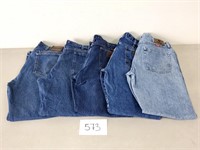 5 Men's Wrangler Jeans - Waist Size 34 to 36