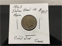 1863 Civil Wartime Indian Head Penny