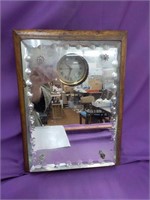 Vintage mirror w/ Bulova Germany clock