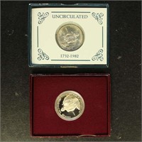 US Coins 2 1982 Washington Commemorative silver ha