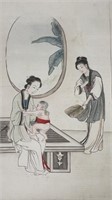 Chinese Artwork Ink on Silk Framed Signed