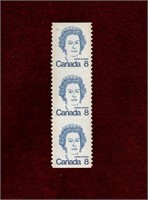 CANADA MNH IMPERF STRIP QEII COIL STAMPS #604