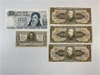 Currency from Argentina, Bolivia and Brazil