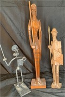 3 Don Quixote Statues - Hand Made