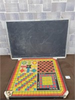 Vintage game board and black board