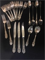 Silver plated flatware - (19) Pieces of TIGER LILY