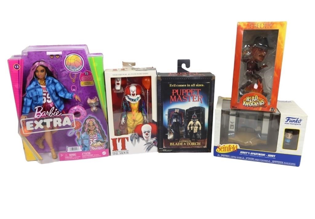 VARIOUS ACTION FIGURES- IT, FREDDY, PUPPET MASTER+