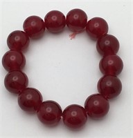 Red Beaded Stretch Bracelet