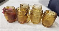 Set of 6 Amber Vintage Mug Shot Glasses