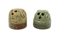 2pc Carved Soap Stone Ring Case