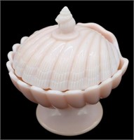 Vntg Pink Cambridge Glass Tuscan Seashell