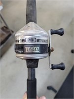 Zebco 33 fishing reel and Pole