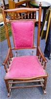 35"H Parlor Rocker with Padded Seat & Back