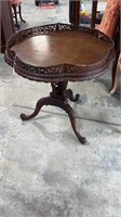 Mahogany Heavily Carved Pie Crust Table