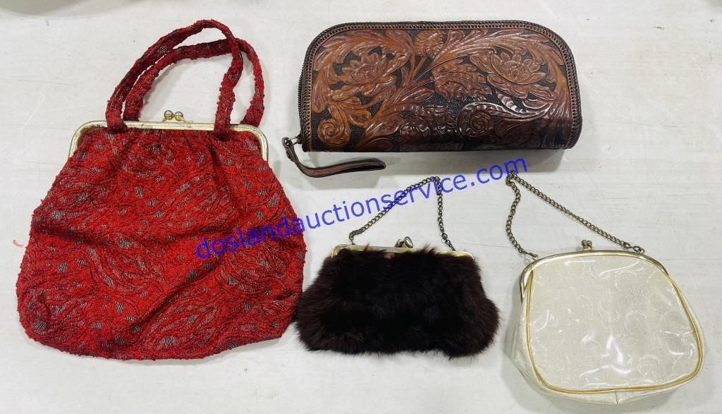 Lot of (4) Old Purses