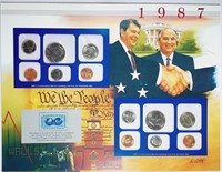 1987 & 1988  US Mint sets in display