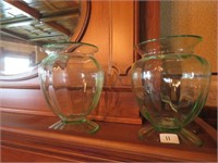 2 URIANIUM GLASS VASES