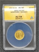 1852 slab Two and a Half Dollar Gold Liberty
