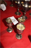 3 SMALL GOBLETS 4" - NO MARKINGS
