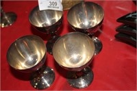 4 GOBLETS - E.P ON BRASS 6" -  MADE IN CANADA