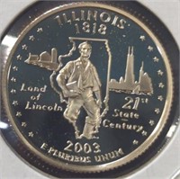 Proof 2003s Illinois quarter