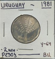 Uncirculated 1981, Uruguay coin