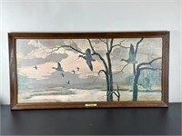 Vintage Carved Duck and Bird Decoys, Calls, Framed Prints