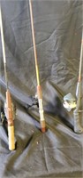 Three fishing poles