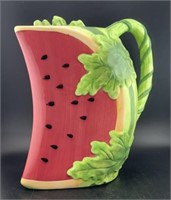 Hand painted ceramic watermelon pitcher