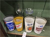 Set of 4 beer glasses Papst Miller Lite &