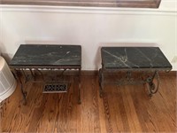 (2) Marble Top Tables