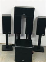Paradigm speakers & sub w/ stands