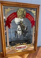 Vintage Genesee Beer Fire Department Bar Mirror