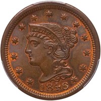 1C 1846 SMALL DATE. N-7. PCGS MS65 RB CAC