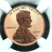 2019 W FIRST "W" REVERSE PROOF PENNY 1C PF69RD NGC